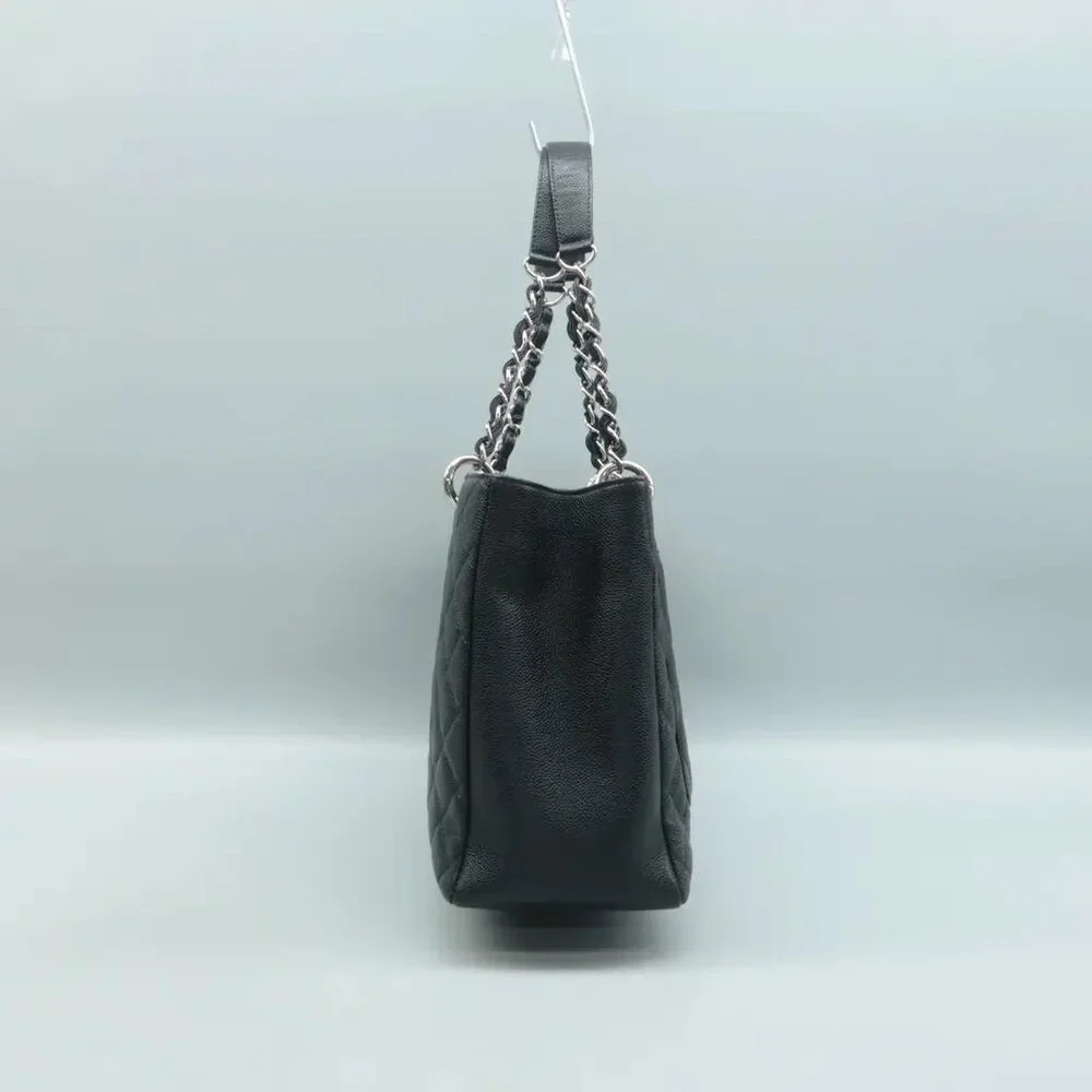 100% Authentic CHANEL Grand shopping Black Leather Shoulder Bag - Picture 4 of 12